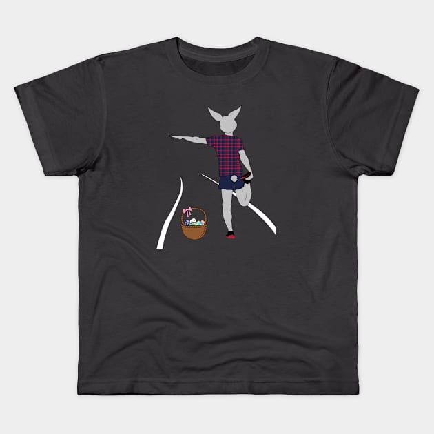 Happy Easter  , Easter Egg With Bunny Kids T-Shirt by hilu